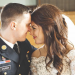 A military couple that has been recently married.