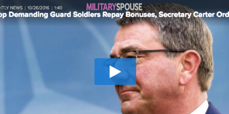 DoD Sec. Ash Carter Orders Pentagon to Stop Reclaiming Reenlistment Bonuses