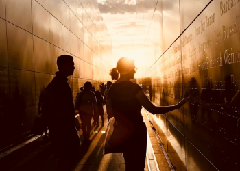 Empty Sky is the official New Jersey September 11 memorial to the state's victims of the September 11 attacks on the United States. It is located in Liberty State Park in Jersey City at the mouth of Hudson River across from the World Trade Center site.